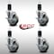 Service Caster 4'' SS Gray Poly Swivel 1-5/8'' Expanding Stem Caster Set with Brake, 4PK SCC-SSEX20S414-PPUB-TLB-158-4 - alternate 2